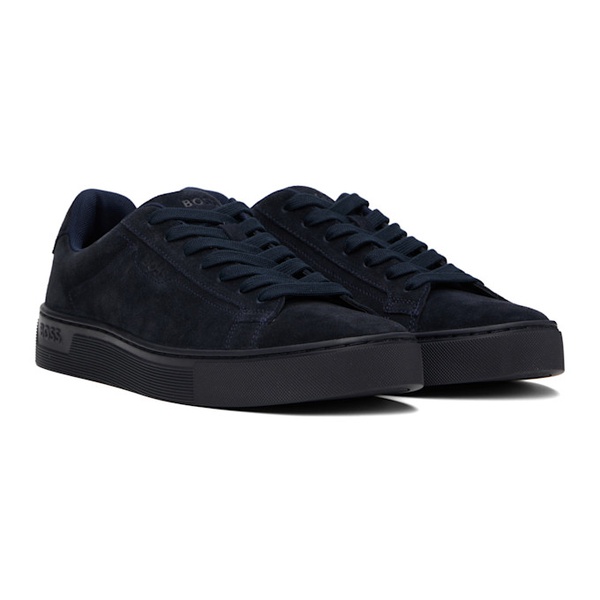  BOSS Navy Lace-Up Sneakers 241085M237055