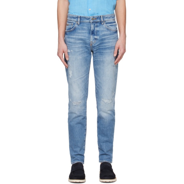  BOSS Blue Faded Jeans 241085M186012