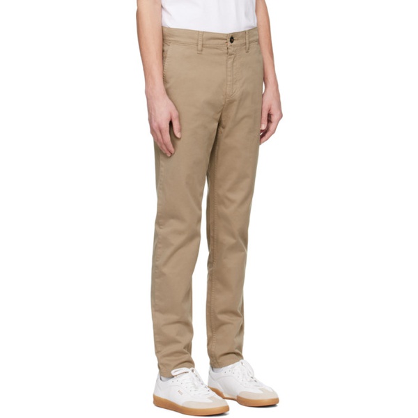  BOSS Taupe Slim-Fit Trousers 241085M191016