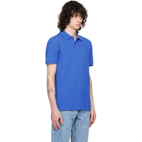  BOSS Blue Embroidered Polo 241085M212051