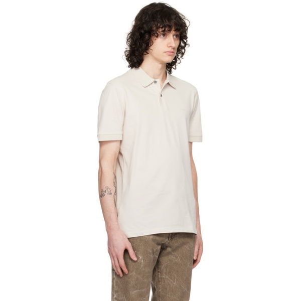  BOSS Beige Embroidered Polo 241085M212052