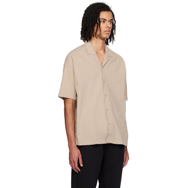  BOSS Taupe Relaxed-Fit Shirt 241085M192067