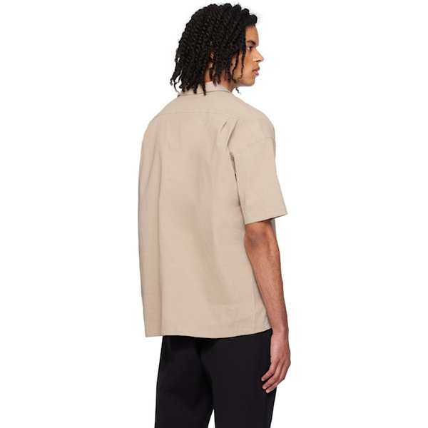  BOSS Taupe Relaxed-Fit Shirt 241085M192067