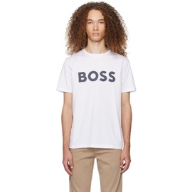 BOSS White Printed T-Shirt 241085M213033