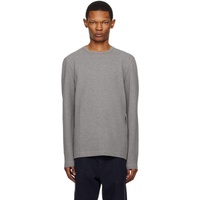 BOSS Gray Slim-Fit Long Sleeve T-Shirt 231085M204027