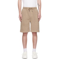 BOSS Beige Embroidered Shorts 231085M193017