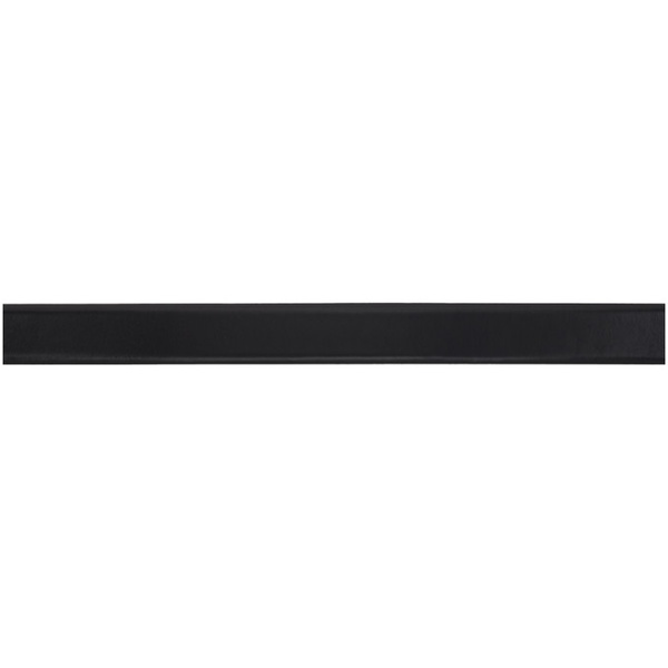  BOSS Black Leather Square Logo-Engraved Buckle Belt 242085M131004