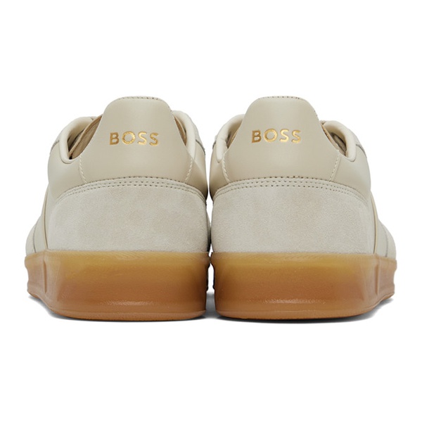  BOSS Beige Leather-Suede Sneakers 242085M237009