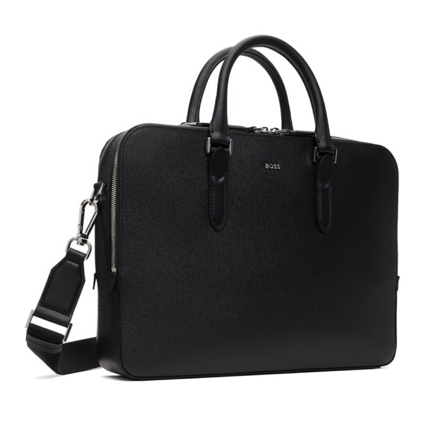  BOSS Black Structured Leather Briefcase 242085M167002