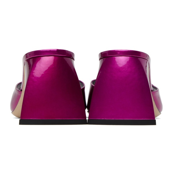  바이 파 BY FAR Pink Romy Metallic Patent Leather Heeled Sandals 232289F125030