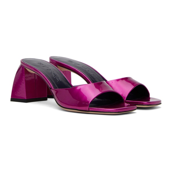  바이 파 BY FAR Pink Romy Metallic Patent Leather Heeled Sandals 232289F125030