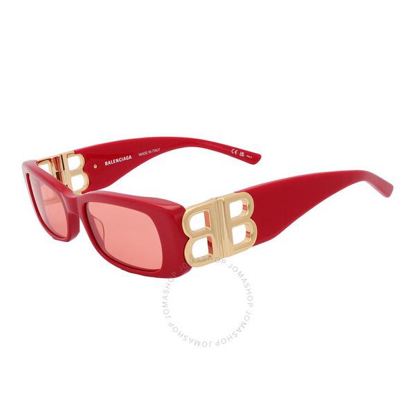 발렌시아가 발렌시아가 Balenciaga Red Rectangular Ladies Sunglasses BB0096S 003 51