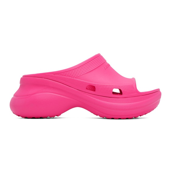 발렌시아가 발렌시아가 Balenciaga Pink Crocs 에디트 Edition Pool Slides 222342F124014
