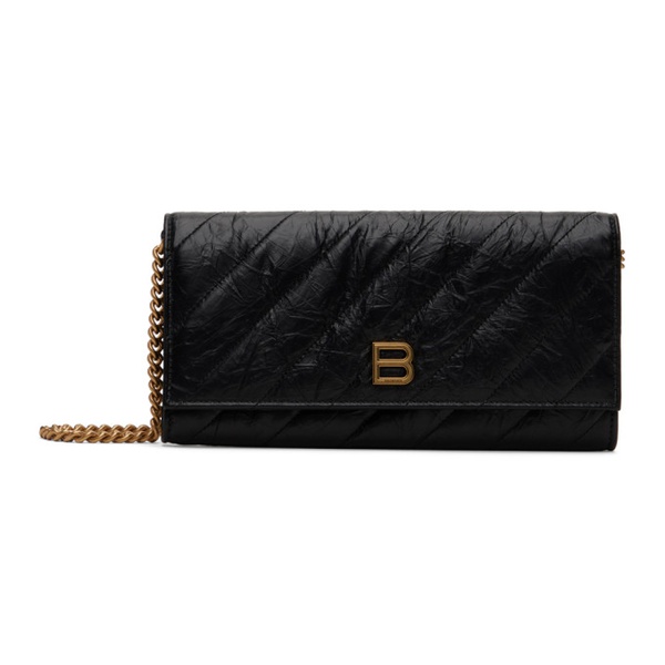 발렌시아가 발렌시아가 Balenciaga Black Crush Wallet On Chain Quilted Bag 241342F048033
