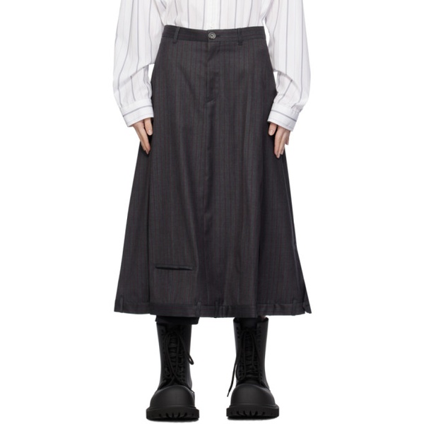 발렌시아가 발렌시아가 Balenciaga Gray Striped Midi Skirt 232342F092004