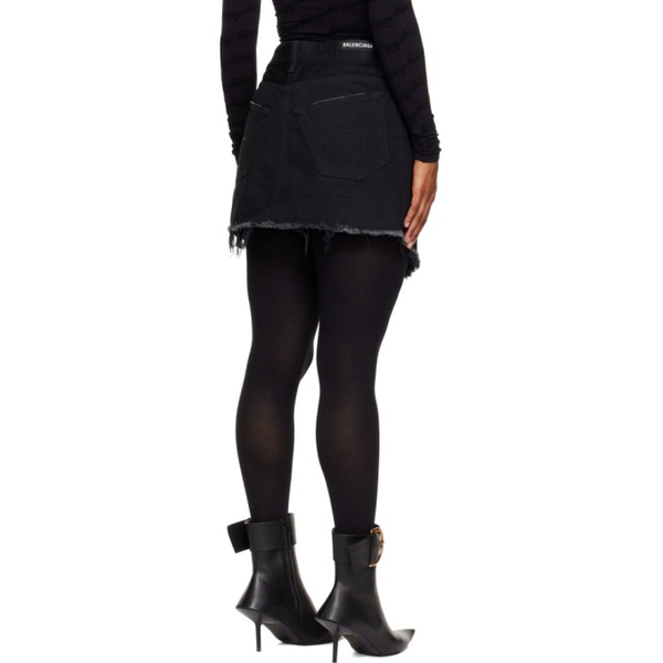 발렌시아가 발렌시아가 Balenciaga Black Asymmetric Miniskirt 222342F090000