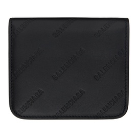 발렌시아가 Balenciaga Black Allover Logo Embossed Wallet 241342F040001