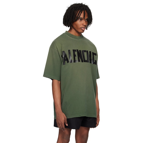 발렌시아가 발렌시아가 Balenciaga Green Tape Type T-Shirt 241342M213036