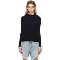 발렌시아가 Balenciaga Black Off-The-Shoulder Sweater 222342F096013