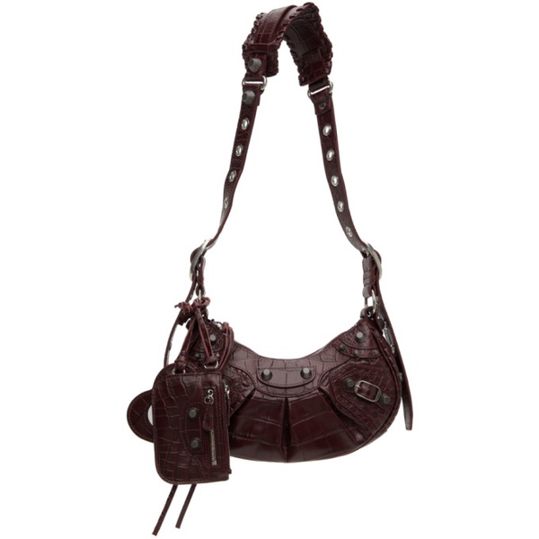 발렌시아가 발렌시아가 Balenciaga Burgundy XS Croc Le Cagole Bag 232342F048057