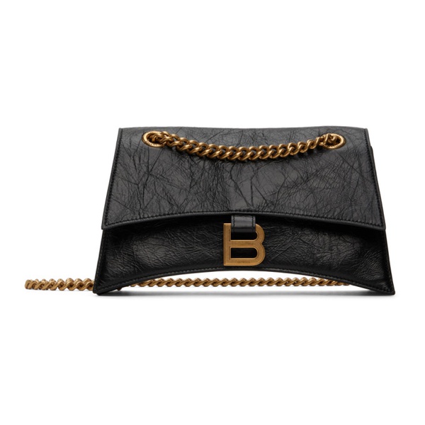발렌시아가 발렌시아가 Balenciaga Black Small Crush Chain Shoulder Bag 231342F048036