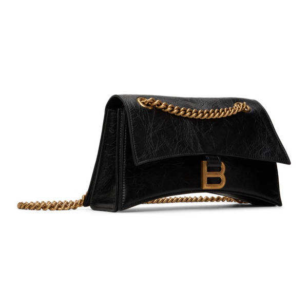 발렌시아가 발렌시아가 Balenciaga Black Small Crush Chain Shoulder Bag 231342F048036