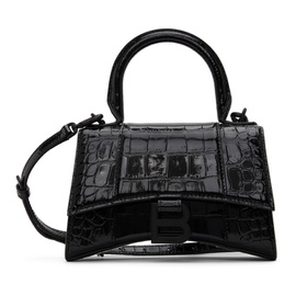 발렌시아가 Balenciaga Black XS Hourglass Top Handle Bag 221342F046026