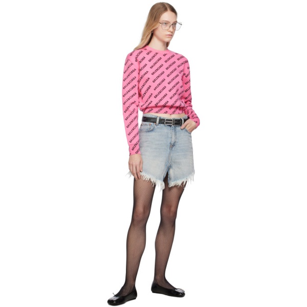 발렌시아가 발렌시아가 Balenciaga Pink Mini Allover Sweater 232342F096000