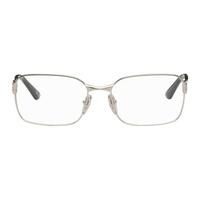 발렌시아가 Balenciaga Silver Rectangular Glasses 242342F004001