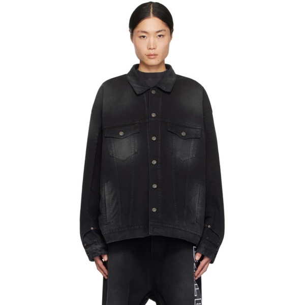 발렌시아가 발렌시아가 Balenciaga Black Deconstructed Denim Jacket 232342M177009