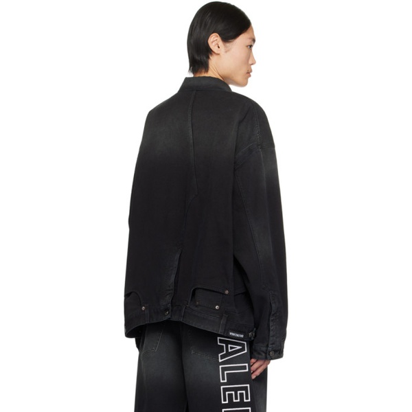 발렌시아가 발렌시아가 Balenciaga Black Deconstructed Denim Jacket 232342M177009
