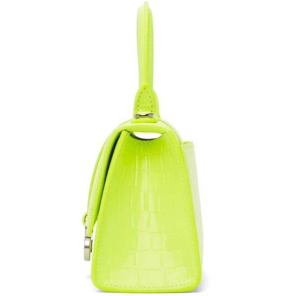 발렌시아가 발렌시아가 Balenciaga Yellow Croc XS Hourglass Bag 212342F046009