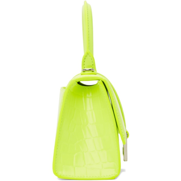 발렌시아가 발렌시아가 Balenciaga Yellow Croc XS Hourglass Bag 212342F046009