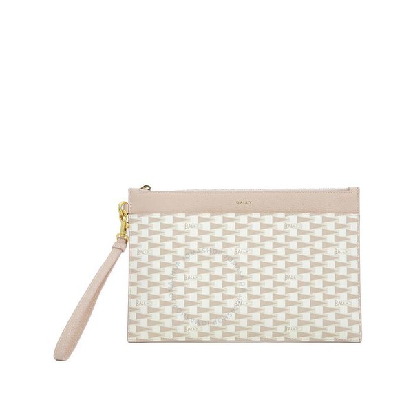  Bally Dusty Petal Monogram Pennant Clutch WLO04M TP046 I3H2O