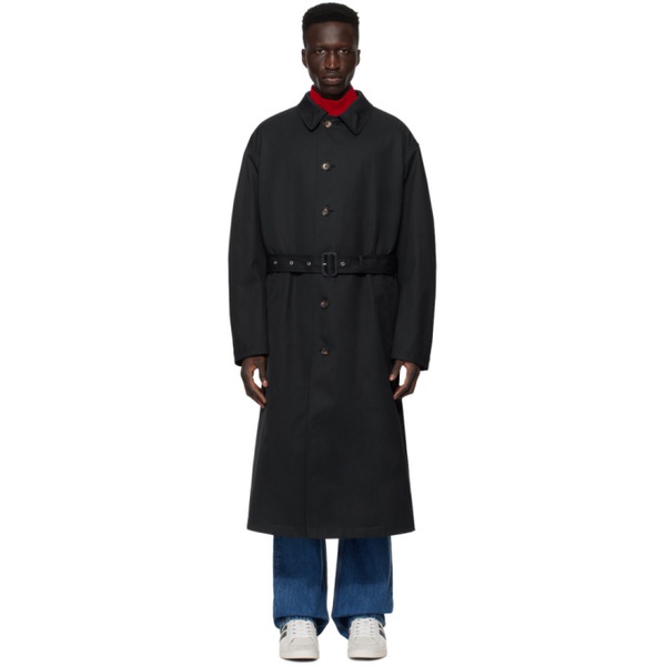  Bally Navy Belted Coat 241938M176000