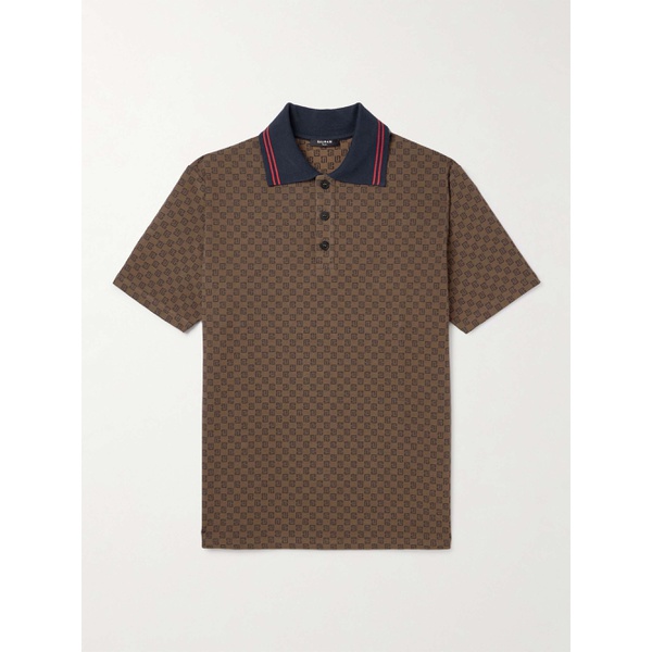 발망 발망 BALMAIN Monogrammed Stretch-Cotton Polo Shirt 1647597323640578