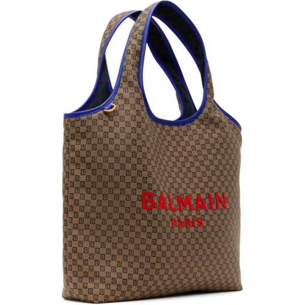 발망 발망 Balmain Brown Monogram Grocery Bag 241251F049000