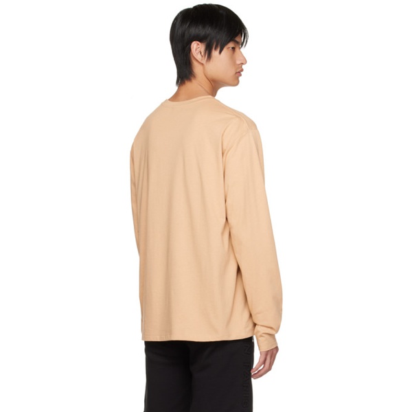발망 발망 Balmain Brown Printed Long Sleeve T-Shirt 222251M213056