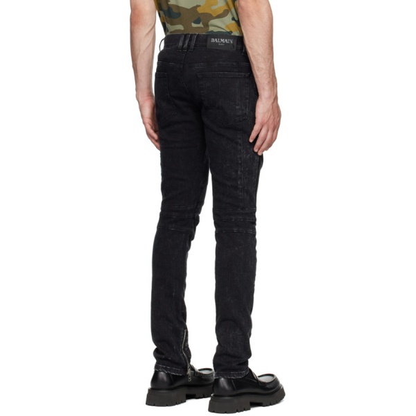발망 발망 Balmain Black Slim-Fit Jeans 241251M186014