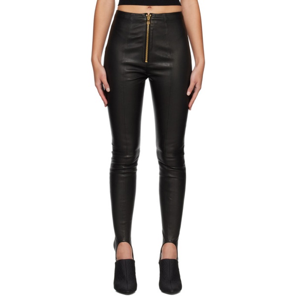 발망 발망 Balmain Black Stirrup Leggings 231251F085019