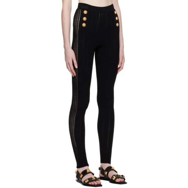 발망 발망 Balmain Black Button Leggings 231251F085015