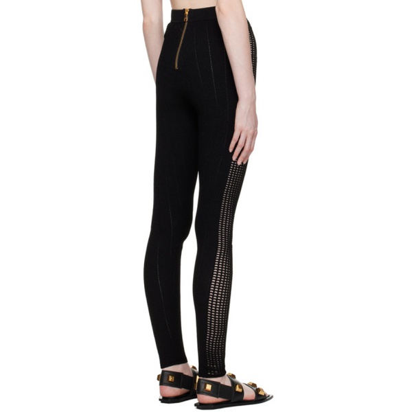 발망 발망 Balmain Black Button Leggings 231251F085015