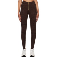 발망 Balmain Black & Brown Monogram Leggings 231251F085013