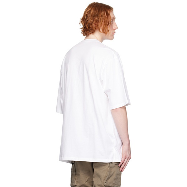 발망 발망 Balmain White Feather T-Shirt 231251M213045