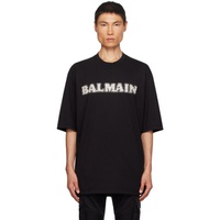 발망 Balmain Black Rhinestone T-Shirt 232251M213025
