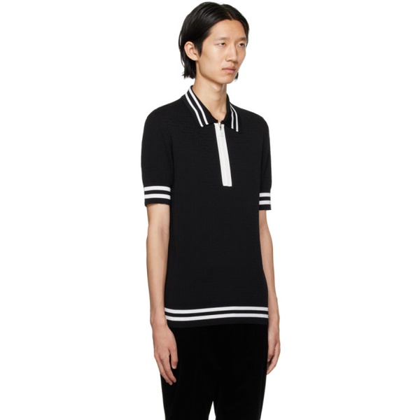 발망 발망 Balmain Black Half-Zip Polo 232251M212000