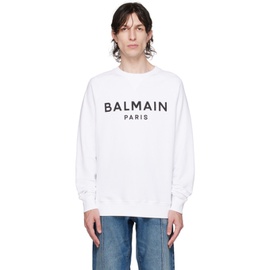 발망 Balmain White Printed Sweatshirt 232251M204003