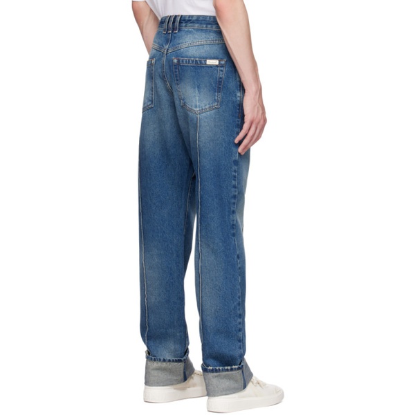 발망 발망 Balmain Blue Straight Jeans 232251M186005