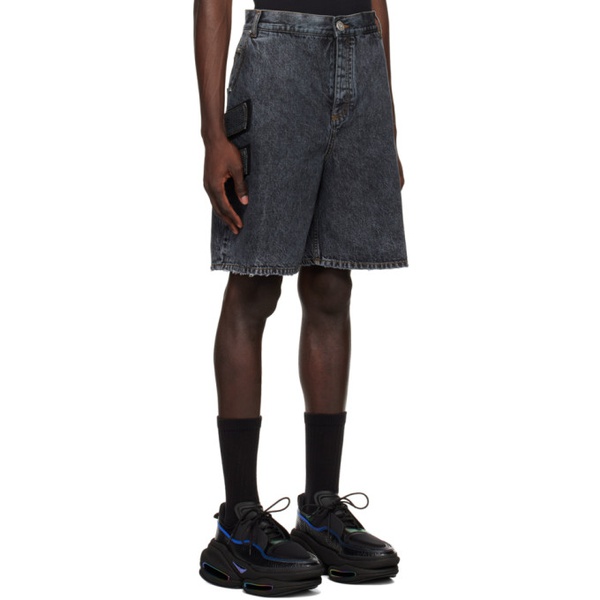 발망 발망 Balmain Black Distressed Shorts 231251M193008