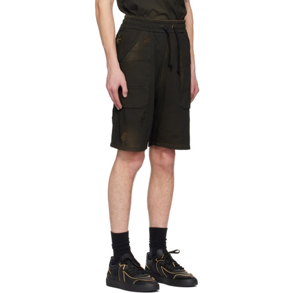 발망 발망 Balmain Black Distressed Shorts 231251M193006